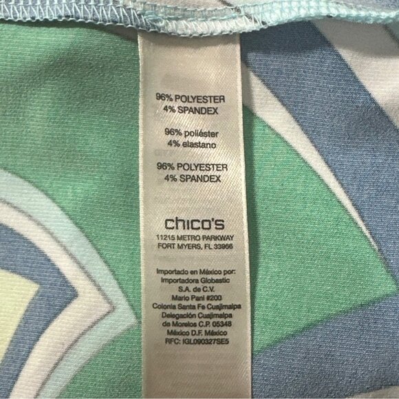 Chicos Womens 1P (M) Petite Abstract Floral Mini Dress Tropical Vacation Boho - Picture 6 of 8